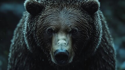 Fototapeta premium Serene wild forest landscape in autumn with golden leaves and mist covering mountains