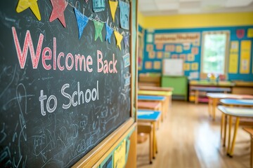 Bright and inviting classroom ready for students at the start of a new school year
