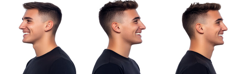 Obraz premium Men's Haircuts: Side Profile View of Modern Styles
