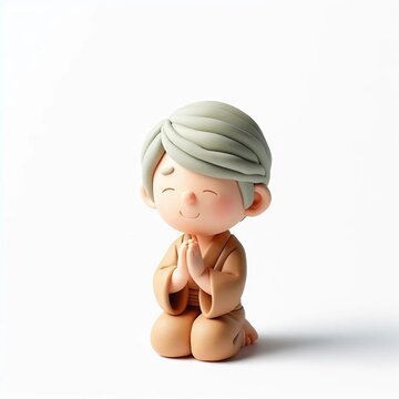 Personnage en pleine pri&egrave;re 