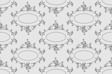 seamless botanical pattern of painted oriental motifs 