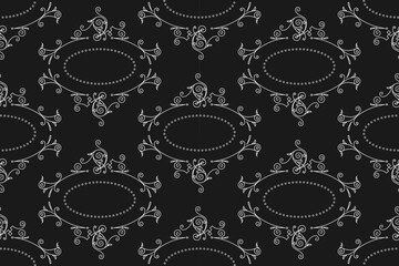 seamless botanical pattern of painted oriental motifs 