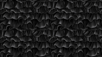 Obraz premium Seamless black chest apron illustration with elegant ruffles versatile design for fashion and textile applications