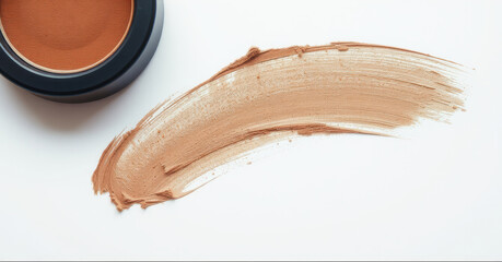 Fototapeta premium Eye shadow or bronzer neutral pastel orange nude smudge