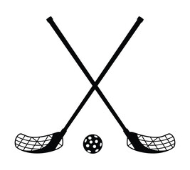 floorball stick and ball vector