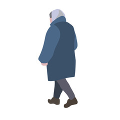 2D image of a person in autumn clothes for use as an entourage. Flat city vector infographic.