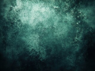 Fototapeta premium A textured abstract image in dark green and teal shades, evoking a sense of depth and tranquility.