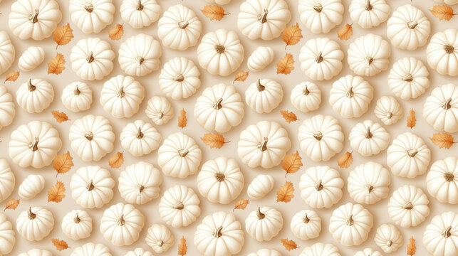 Seamless pattern of beige pumpkins featuring panache colors ideal for textiles scrapbooking and festive invitations