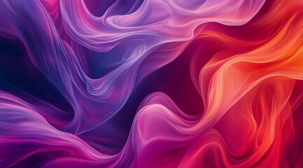 Obraz premium Abstract waves of purple, pink, and orange swirl and blend together in a digital art piece