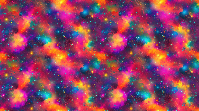 Seamless pattern of vibrant galaxy inspired alcohol ink designs perfect for creating unique art prints and summer themed events abstract colorful backgrounds