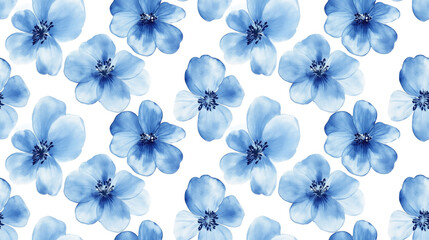 Obraz premium Floral watercolor seamless pattern featuring delicate blue flowers perfect for textile prints fashion design and home decor