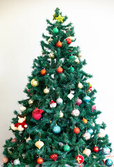 Traditional vintage decorated Christmas tree