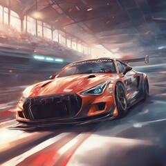 car racing game background illustration