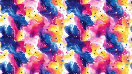 Abstract watercolor pattern with vibrant colors and fluid shapes perfect for textiles and graphic design