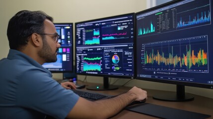 Fototapeta premium Data analytics tools help doctors analyze trends in patient outcomes and population health.