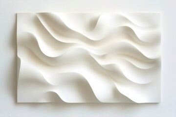 3D wall panel with wavy texture in white color