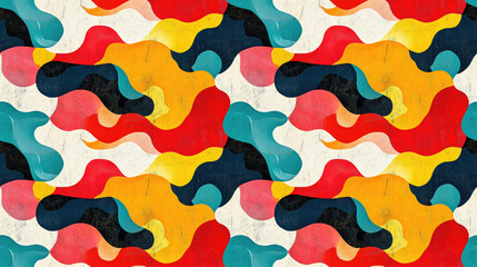 Vibrant abstract seamless pattern featuring a colorful texture ideal for creative design projects like posters and invitations
