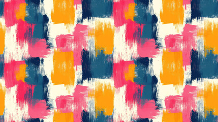 Seamless pattern of brushed painted abstract background featuring vibrant brush strokes ideal for textile and wallpaper design