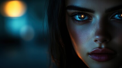 Portrait with Dramatic Lighting and Close-Up Detail