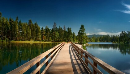 Fototapeta premium wooden bridge in the lake