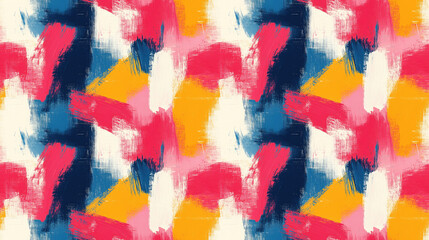 Obraz premium Seamless brushed painted abstract pattern featuring vibrant strokes of paint ideal for backgrounds in graphic design and textile applications
