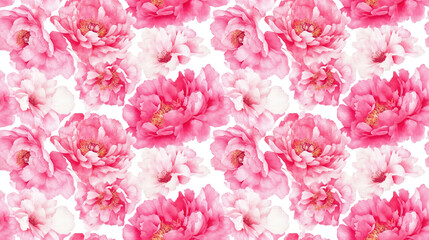 Seamless watercolor pattern featuring pink wildflower peony frames perfect for backgrounds textures or decorative wrappers