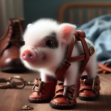 cerdito tierno con hebillas 