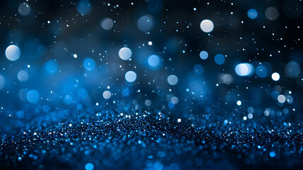 A bokeh-inspired design featuring blue and white light dots in varying sizes, creating a dreamy and festive atmosphere.