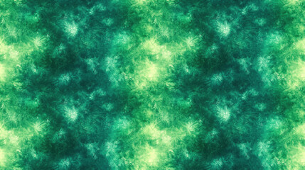 Fototapeta premium Vibrant seamless green tie dye pattern featuring fun ink color designs modern kaleidoscope effect suitable for fabric printing and artistic backgrounds