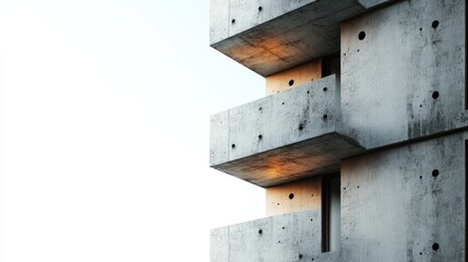 A corner view of a stylish concrete structure is punctuated by orange lighting, exhibiting a harmonious blend of solid construction and artistic lighting design.