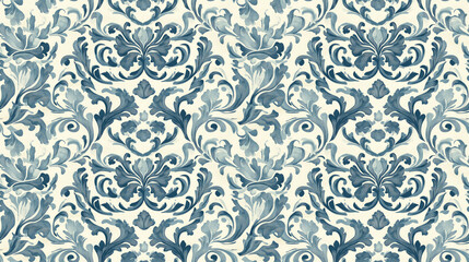 Seamless vintage poster pattern in blue tones with customizable text area for personalized designs