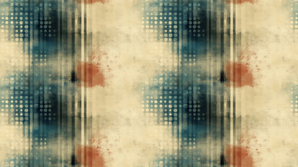 Obraz premium Abstract grunge seamless pattern featuring old paper background with halftone dots texture for creative design projects