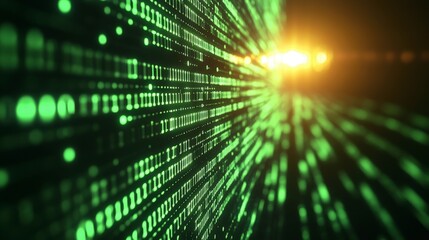 Obraz premium Green Code Matrix on Dark Background