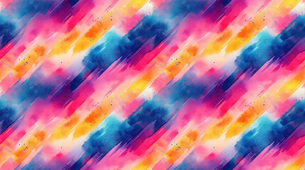 Obraz premium Vibrant seamless pattern featuring bright watercolor banners and cosmic tie dye elements ideal for trendy fashion and interior design applications