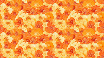 Seamless pattern of decorative flowers with intricate floral illustrations ideal for wedding and birthday invitations or summer themed backgrounds