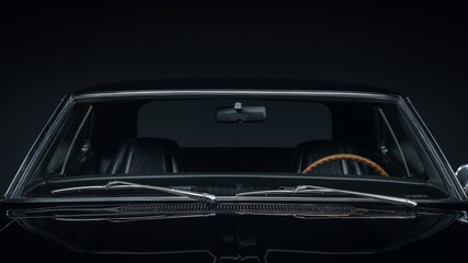 Windshield on a black car