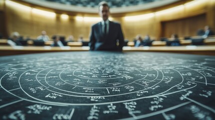 Mathematical Equations on a Blackboard Background