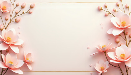 Elegant floral background with delicate flowers and leaves for invitations or greeting cards