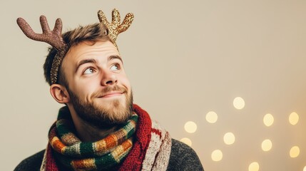 Reindeer headband and scarf bring Christmas cheer