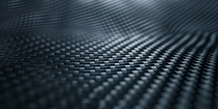 Carbon fiber composite raw material background. Carbon fiber texture. Dark Gray background with lighting.