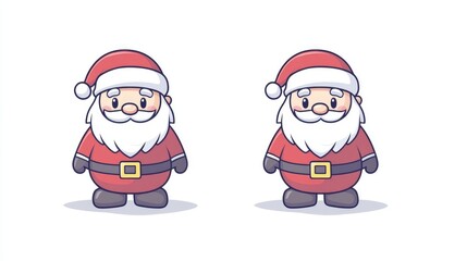 Obraz premium Children's drawing of Santa Claus in a red coat and hat on a clean white background New Year's Eve happy holiday