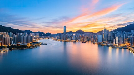 Fototapeta premium business district enhanced by digital graphs demonstrating advancements in urban technology.