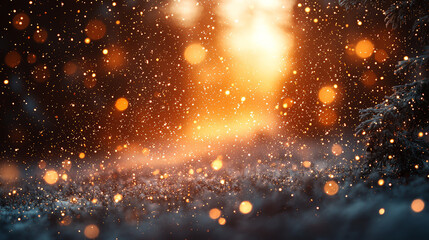 Obraz premium A cozy, blurred Christmas background capturing the essence of home and family, with soft warm lighting that fills the room, evoking a comforting holiday ambiance. Generative AI