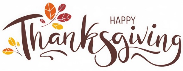 Happy Thanksgiving calligraphy text for greeting card
