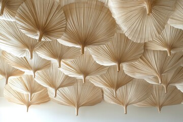 Delicate handcrafted paper flowers arranged elegantly for interior decoration or art display