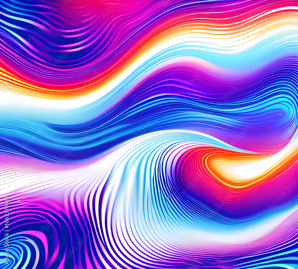 Fototapete blue and colorful wavy dynamic motion graphics. light motion shape curve. wavy banner template. back