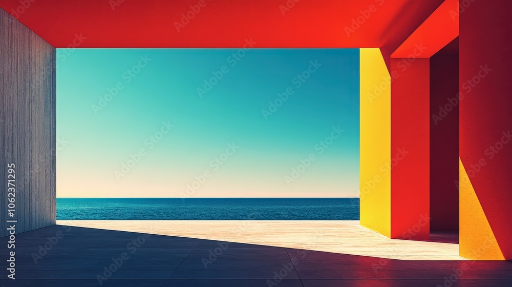 Poster bright geometric patterns in abstract design