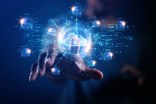 cloud technology concept Global network of metaverse systems exchange of information global business Megatrends on the Internet for Telecommunication	
