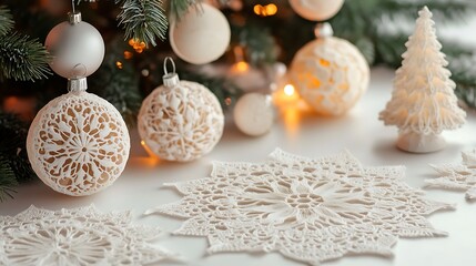 New Year elegant lace patterns inspired by winter festivities