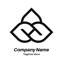 H letter leaf shape logo design icon